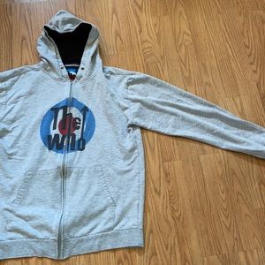 The Who // gray zip up hoodie / size Medium but fits small